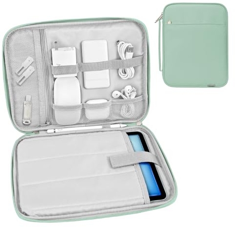 Dadanism 9-11 Pulgadas Funda de Viaje Acolchada para iPad 10ª Gen. 10,9″, iPad (A16) 11″ 2025, Nuevo i-Pad Air/Pro 11″, i Pad 9/8/7ª 10,2″, i Pad Air 5/4, Galaxy Tab A9+ Plus 11″, Verde Oscuro