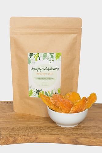 Torkad Mango 500g, Mango Chips, Mango Skivor, Torkad Mango, Naturliga Torkade Frukter, Förpackning med Återförslutning för Optimal Fräschör