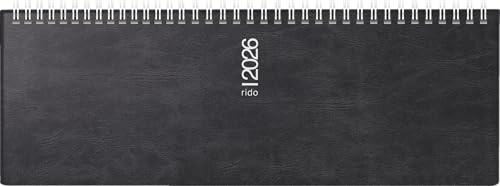 rido/idé Querterminbuch Mod. septant 2026 | 30,5×10,5 cm, Kunststoff, schwarz