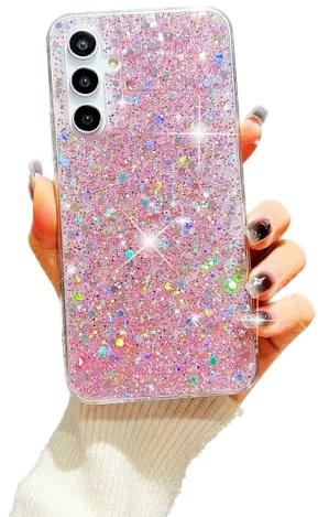 SEHEYA Hülle Kompatibel mit Xiaomi Redmi 9A / Redmi 9AT Glitzer Pailletten Handyhülle Transparent Silikon Case Weiche TPU Klar TPU Bumper Ultra Dünn Schutzhülle Cover, Rosa