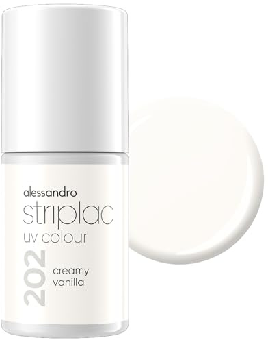 alessandro Striplac Peel-Off UV Gel Nagellack, Creamy Vanilla, 6,5ml | Hochpigmentierter UV Gel Nagellack, bis zu 15 Tage Halt, kratzfest, acetonfrei & abziehbar, HEMA-frei & vegan