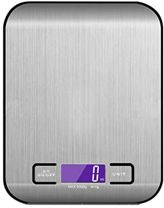 Balanzas alimentarias de precisión con función de Escalas de cocina digital Escalas de alimentos eléctricos, 10 kg / 22 libras con pantalla LCD, escala de cocina electrónica para el hogar, cocina