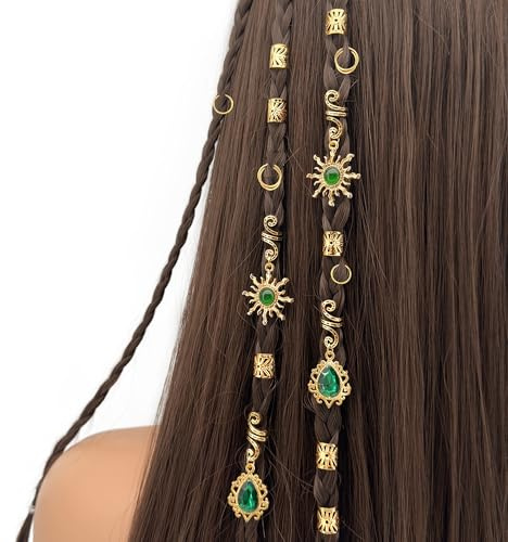 XCSJ Dreadlocks - Fermaglio per capelli a spirale, per capelli, per capelli, per capelli, per trecce (oro, 34 pezzi)