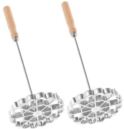 IMIKEYA 2pièces Moule à Rosace Suédoise Avec Poignée Ensemble De Timbales Pour Biscuits Bunuelos Moule à Beignets à Fleurs Outil De Pâtisserie Pour Gâteaux Faits Maison
