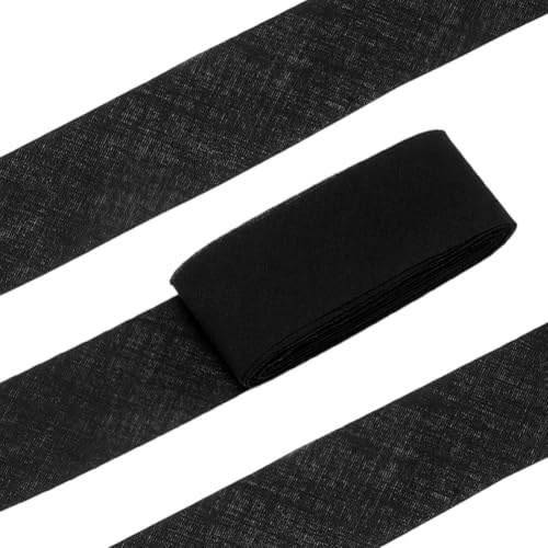 PH PandaHall 10m Baumwoll Kantenband Schwarzes Baumwoll Schrägband 32mm Breit Zum Säumen Nähen Beschneiden Kantenbänder Für Dekoration DIY Stoffprojekte Nähen von Kleidungsstücken Säumen Paspelieren