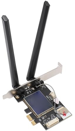 Asixxsix Tarjeta WiFi PCIe, 2.4g/5g Doble Banda Bt4.2 Aplicación de Control Adaptador WiFi PCIe con 6dbi Antenas Adaptador de Red Inalmbrica Soporta 11 10 8 7 PC PC de Sobremesa
