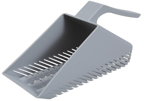 Kadagg Aquarium-Kies-/Sandschaufel Sieb Reiniger für Fische Werkzeug ergonomischer Griff Grauer Kunststoff