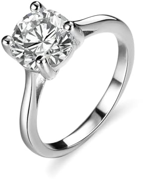 Epinki Verlobungsring Platin PT950, Klassiker Zierlich Trauringe mit Moissanit, Solitärring Platin Echtschmuck, Gr.52 (16.6)