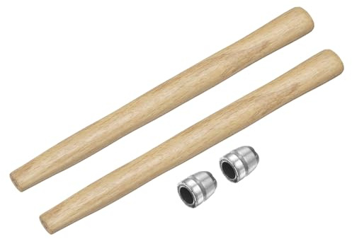 sourcing map 2pcs Wood Sledge Hammer Handle 10 Hammer Wooden Replacement Handles with Round Wedges for 0.2lb Round Octagonal Head Decking Framing Carpentry Construction DIY Sledge Axe Tools