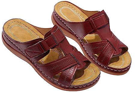 Sandali da donna con punta aperta e passante per gancio, sandali comodi, cunei casual, pantofole antiscivolo Slides donna plateau, RD2, 40 EU