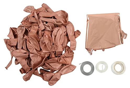 Ballongirlanden-Set, natürliche Latex-Partyballons mit Montagestreifen und Klebeband, Luft- oder Heliumfüllung für Hochzeits-, Geburtstags- und Feiertagsdekoration (Roségold)