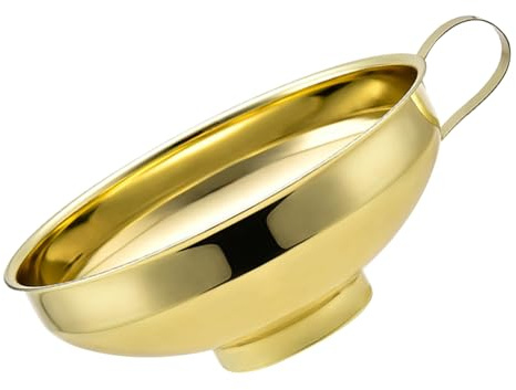 HAKIDZEL Embudo Metálico Pequeño de Boca Ancha Embudo de Acero Inoxidable Baño de Oro y Aceite en Cocina Utensilio Multiusos para Hogar y Conservas