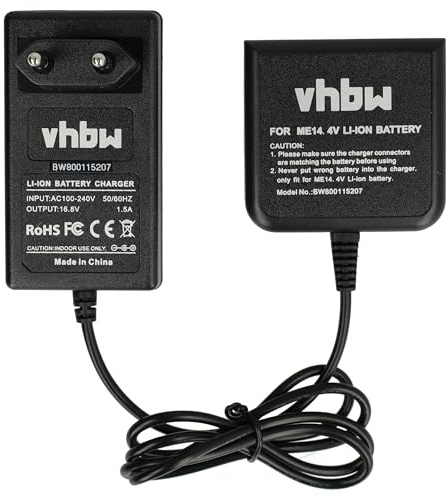 vhbw caricabatterie compatibile con Metabo BS 14.4, BS 14.4 6.02105.50, BS 14.4 6.02105.51, BS 14.4 LT Compact batterie Li-Ion di attrezzi (14,4V)