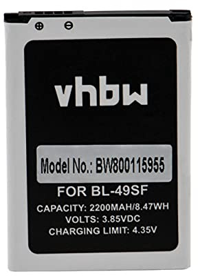 vhbw Akku kompatibel mit LG G4 Beat, H734, G4s, G4s Dual SIM, G4 Mini, G4C, H731, H515, H525N Handy Smartphone Telefon (2200 mAh, 3,85 V, Li-Ion)