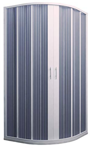 Box Doccia in PVC 100x100CM H185 a soffietto Semicircolare con Apertura Centrale colore Bianco mod. Flex