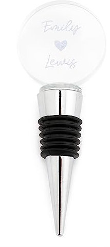 Personalised Bottle Stopper - Engagement Gifts For Couples - Engraved Wedding Presents - Wine Accessories