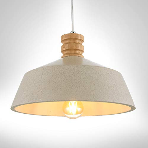 Paco Home Luminaria Suspendida, E27, Lámpara Para Salón, Comedor Y Cocina De Altura Ajustable, Color: Hormigón Arenisca Blanca, Bombilla: Sin bombillas