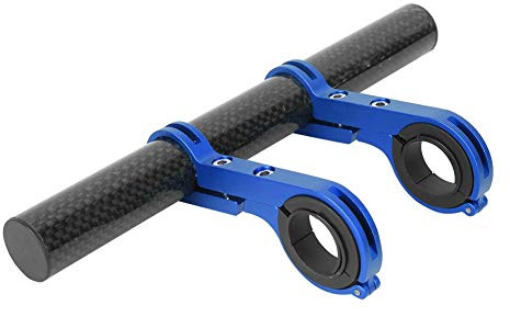Extensor de Manillar de Bicicleta, aleación de Aluminio Multifuncional Extensor de Manillar de Bicicleta Soporte de extensión de Manillar de Bicicleta Código Tabla Soporte de luz Soporte(Azul)