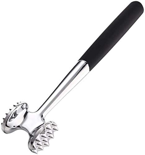 Ablandador de carne Mazo de acero inoxidable de doble cara para enchapar y suavizar la carne | Plato de carne para escalopes, filetes, etc. m. | Inoxidable