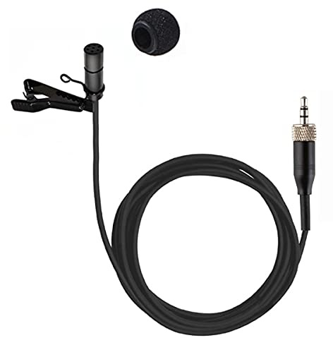 XGWTH Lavalier Microphone Omnidirectional Condenser Lapel Mic Compatible with Sennheiser Wireless System Transmitter Bodypack 3.5mm Stereo Female Screw Plug with Clip & Cap