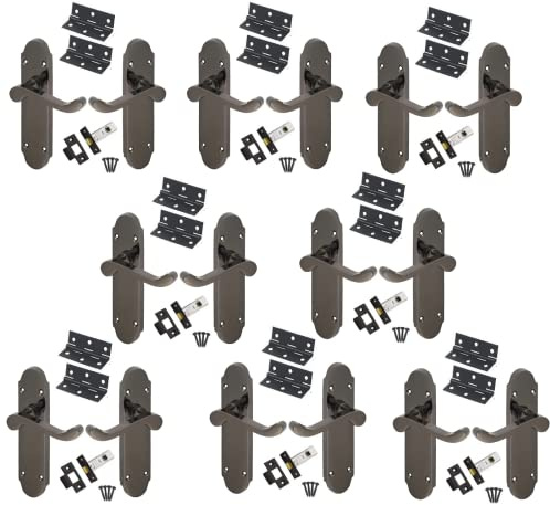 Haven Heritage ® Epsom Internal Quality Door Handles in Black Nickle Inc Tubular Latch, Back Plate Size 170mm x 42mm. Sold as 8 x Pairs