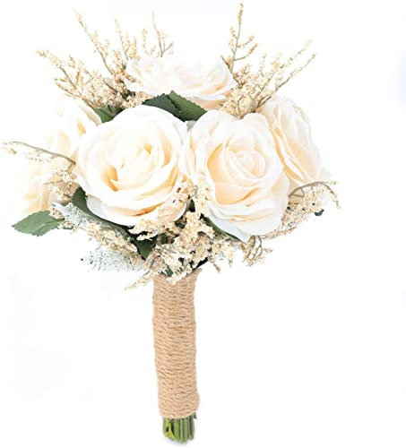 Fouriding Wedding Bouquet Romantic Bridesmaid Bouquet Artificial Flowers Handmade Vintage Bouquet Bride Bridal Bouquet Bridesmaid Wedding Decoration