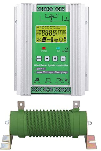 ViaGasaFamido Wind-Solar-Hybrid-Controller MPPT-Boost-Laderegler für DC12V 24V, Solar-, Wind- und Lithium-Batterie, Säure-Lithium-Wechselrichter