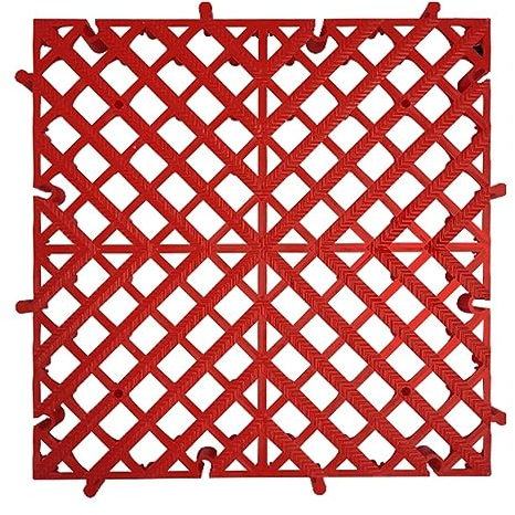 ZXHKZDX Drainage Interlocking Floor Tiles, 15.7 X 15.7 Modular Interlocking Floor Tiles, Drain Pool Balcony Patio Yard Pet Area Use Restaurant Bar Floor Mat (Color : Red(1.18in), Size : 1pcs)