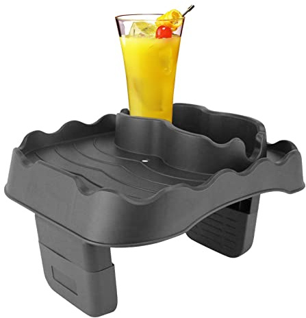 Ziurmut Portavasos Ajustable para Piscina, Bandeja Portavasos para 9,84 Pulgadas, Portavasos para Piscina, Bandeja Almacenamiento Ajustable sobre El Suelo para Piscina con Portavasos para Piscin