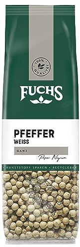 Fuchs Gewürze - Pfeffer weiß ganz im recyclebaren Nachfüllbeutel - 65 g