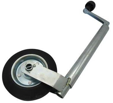 SecureFix Direct Heavy Duty Caravan Jockey Wheel 35MM (Trailer Steel Rim Wind Up Handle)