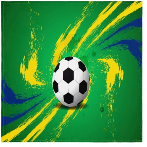 Personalisierte Fußball-Stoffservietten, 50,8 x 50,8 cm, 4 Stück, waschbar, Polyester, Dinnerservietten, langlebig, quadratisch, Stoffserviette für Zuhause, Küche, Esszimmer, Hochzeit, Party
