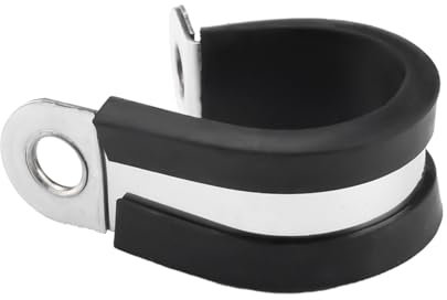 5PCS Edelstahl Gummi Gefüttert P Clips Rohr Klemme Kabel Montage Schlauch Rohr R-typ Klemme Feste Klemme rohr Halterung (Color : Black, Size : 20mm)