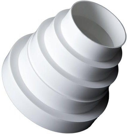 CONTROL GARDEN Riduttore Universale per Sistemi di Ventilazione - Raccordo Connettore per Condotti di Ventilazione Diametro Ø 80 100 120 125 150 mm - Riduttore Tubo Bianco