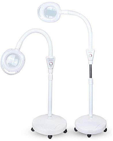 Floor Lamp, 16X Magnifier with Bright Light, Magnifying Glass for Reading, Beauty, Manicure, Tattoo, Salon, Crafts - Height Adjustable Interesting Life Fashionable