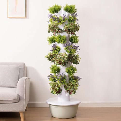 Hydroponics Growing System Kit,Vertical Garden Planter with Grow Lamp,Adjustable Hydroponic Garden Hydroponics Growing Tower,Herbs & Vegetables Smart Home Indoor Gardening,9layer