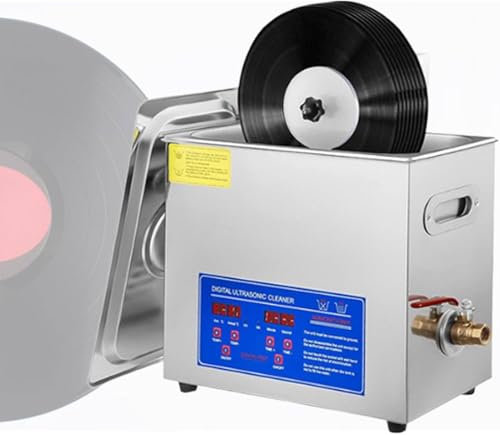 6,5 l Ultraschall-Schallplattenreiniger, 1–6 Stück auf einmal, automatische rotierende doppelseitige Reinigung, 0–30 Minuten Zeiteinstellung, Ultraschall-Schmuckreiniger,für Uhrenhalter
