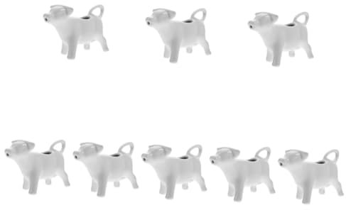 Gatuida 8 Pièces Pot à Lait En Céramique Sachets De Lait Instantané Saucières En Forme De Vache Pichet à Sauce Vache En Saucière Bec De Lait Poisson Liquide Mignonne Tasse Pompe Blanche