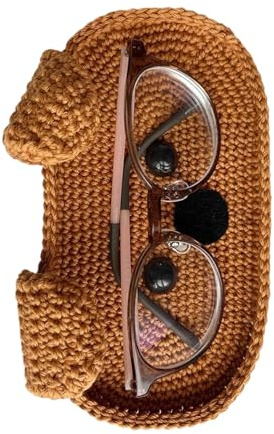 Zenlir Handgemachter gehäkelter Brillenhalter mit süßem Tiermotiv, Brillenschutz-Aufbewahrungstablett für den Schreibtisch zu Hause, Brillen-Organizer, Geschenk