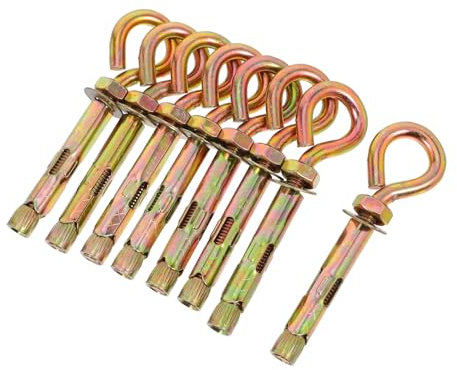 KOMBIUDA Bulloni Ad Occhiello Ad Espansione M8x80mm Per Calcestruzzo Bulloni A Gancio in Acciaio Al Carbonio Per Impieghi Gravosi Fissaggio A Parete Sicuro