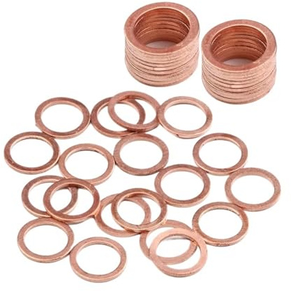 10/20/50 piezas de arandelas de cobre macizo, juntas de anillo plano, tapón de cárter, sello de aceite, accesorios de fijación, arandelas, accesorios de hardware(6x10x1 mm,20pcs)