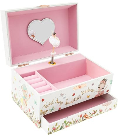 Portagioie musicale per bambini, carillon bambino con piccola principessa girevole, per età 3-10