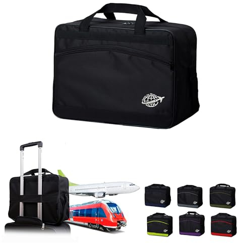 Handgepäck Tasche schwarz, 40x30x20 cm - Reisetasche Handgepäck aus robustem Cordura, leicht & faltbar - Weekender Tasche für Urlaub, Reisen & Sport - Kabinentasche Bordgepäck