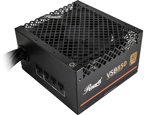 Rosewill VSB 850W 80+ Bronze, compatibile ATX 3.0 e 3.1, alimentatore semi-modulare, connettore PCIe 5.1 12V-2x6, condensatore giapponese 105°C/350°F, ventola silenziosa ICB da 120 mm
