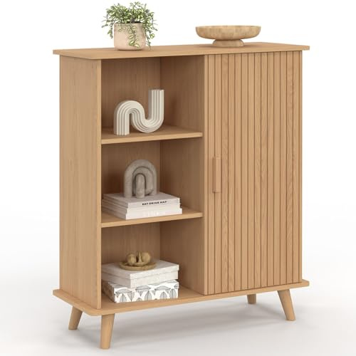 IDMarket - Aparador auxiliar con 3 estantes y armario (70 cm), diseño de Julieta