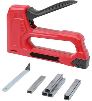 Grapadora neumática profesional para tapicería Pistola grapadora manual con 1000 grapas, grapadora ligera y pistola de clavos for carpintería, manualidades DIY