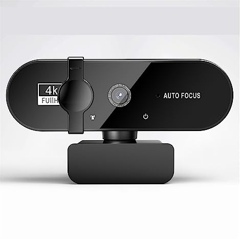NGBFF Webcam, Webcam 4K 1080P Mini cámara 2K Full HD Webcam con micrófono 15-30fps USB Web CAM for PC Laptop Video Shooting Camera(4K)