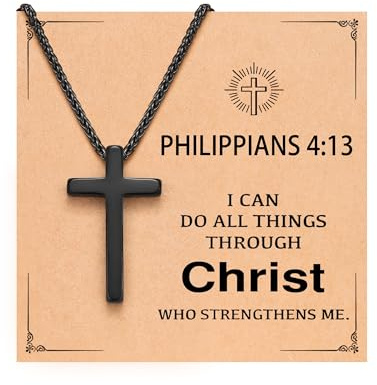 ORISPRE Cross Necklace Men Teenage Teen Boy Gifts Ideas 8 12 14 16 18 13 15 Year Old Birthday Christian Baptism Confirmation Christmas Stocking Stuffers Philippians 4 13