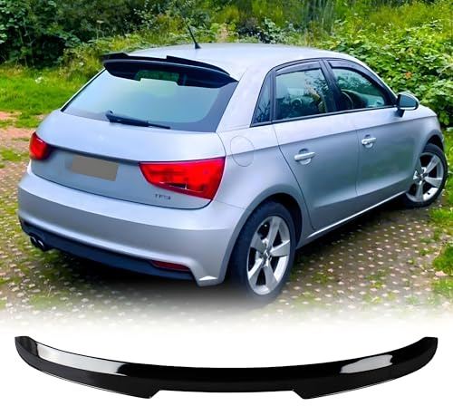 MUTUSAISI Aileron becquet Spoiler pour Audi A1 8XA 8XF 2011-2018 5 Portes Noir Brillant de Coffre de Toit Hayon Arrière Accessoires