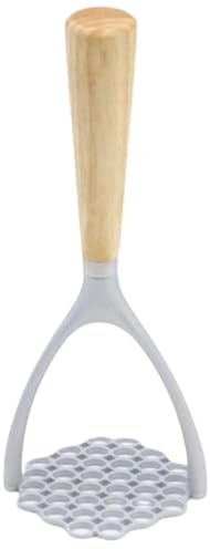 Schiacciapatate Manico in legno Schiacciapatate Resistente Ricer Portatile da cucina in metallo Ristorante per fagioli Verdure Carne Zucca